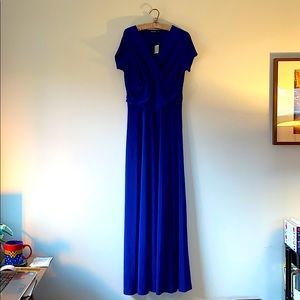 KOHKOH cap short sleeved v-neck flowy maxi dress